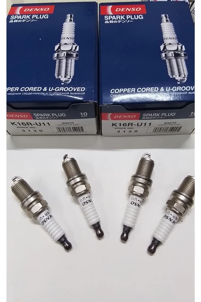 DENSO K16R-U11 Buji Takim 4 Adet Corolla Uyumlu 1,3 1,6 Afe Motor 2000 504597551  4 Adet - Resim 2