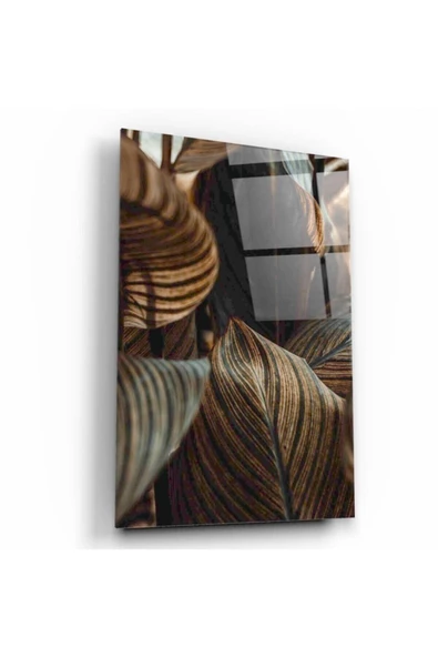 Yapraklar Dekoratif ve Modern Cam Tablo ürün görseli 1