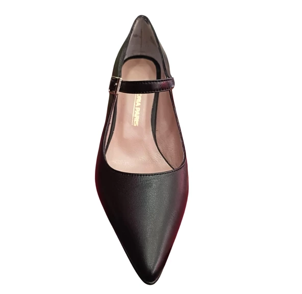 Solmaz GP LK011 Siyah Hakiki Deri Stiletto - 4