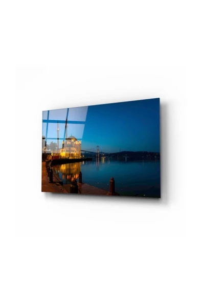 Istanbul Manzarası Dekoratif ve Modern Cam Tablo 50x70