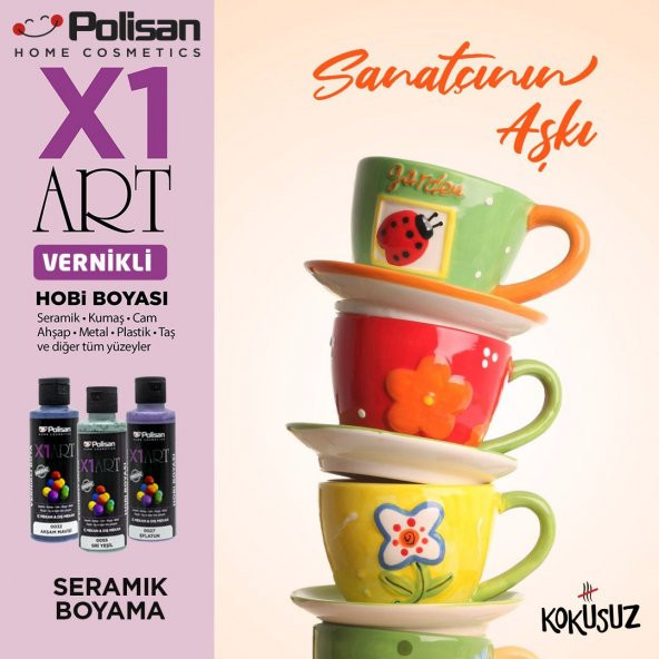 Polisan X1art Vernikli Hobi Boyası 120ml - FUŞYA - 8