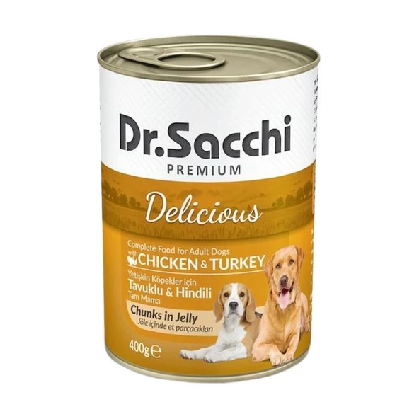 Dr. Sacchi Dr.Sacchi Konserve Tavuklu Hindili Köpek Konservesi 400 Gr