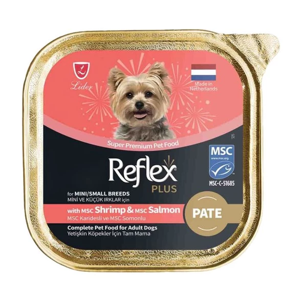 Reflex Plus Pate Msc Karidesli Ve Msc Somonlu Mini Ve Küçük Irk Yetişkin Köpek Konservesi 85 Gr