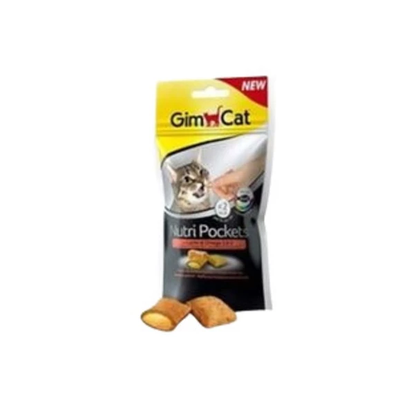 Gimcat Nutri Pockets 60 Grsomon Balıklı Omega 3-6 Kedi Ödül Maması