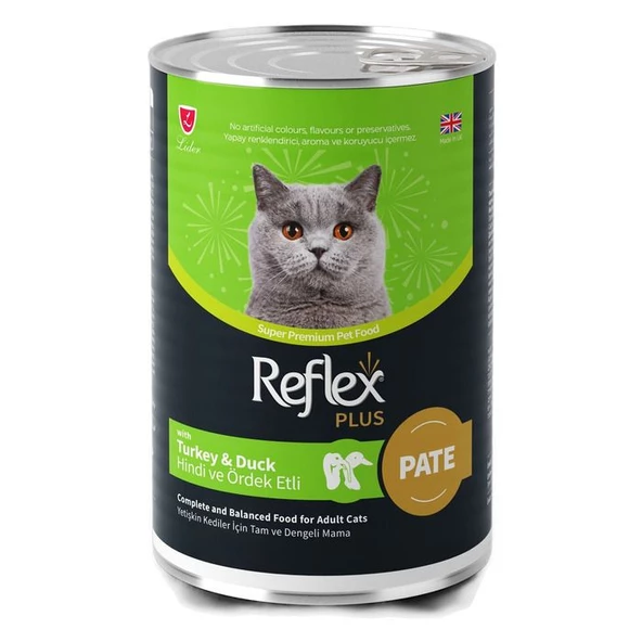 Reflex Plus Püre Hindi Ve Ördekli Etli Yetişkin Kedi Konservesi 395 Gr