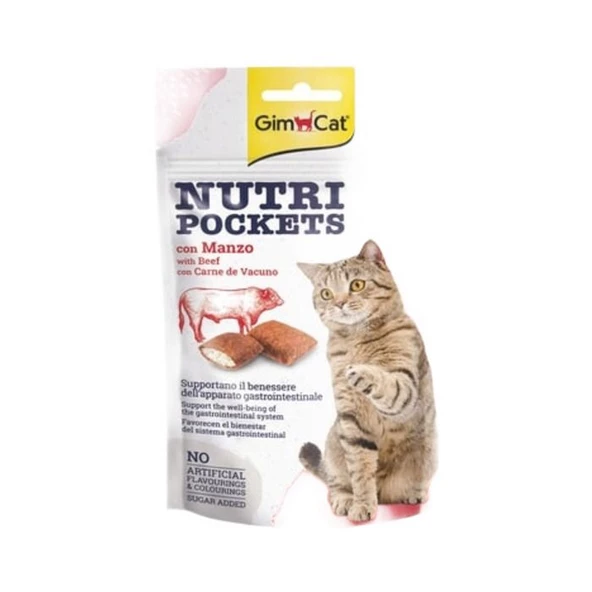 Gimcat Nutripockets Kedi Ödülü Biftek Malt 60 Gr