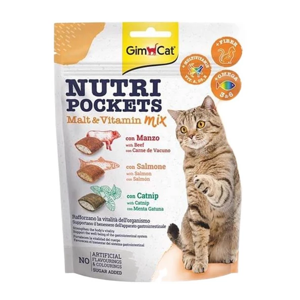 Gimcat Nutripockets Malt ve Multivitamin Kedi Ödülü 150 gr