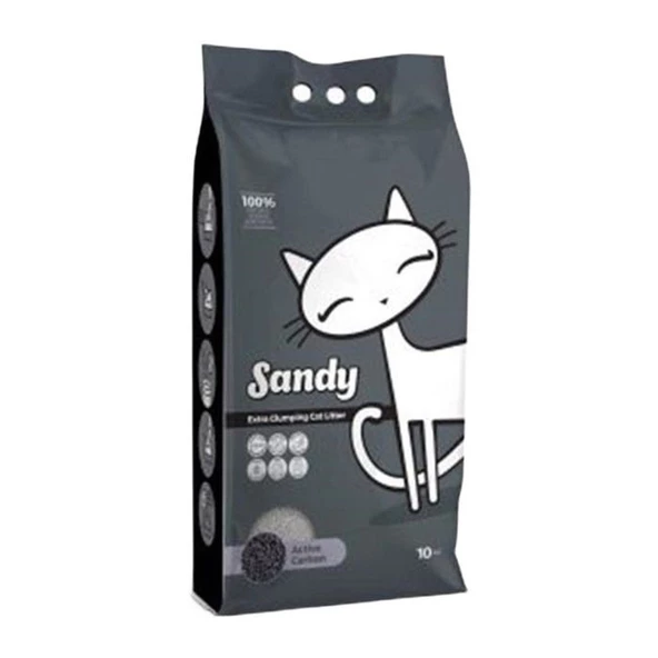 Sandy Sandy Active Carbon Topaklanan Sodyum Bentonit Kedi Kumu 10 Kg