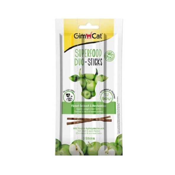 Gimcat Gimcat Sticks Duo Sığır Ve Elmalı Kedi Ödülü 15 gr