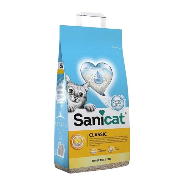 Sancat Sanicat Classic Oksijen Kontrollü Ultra Emici Kedi Kumu (10 L)