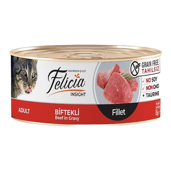 Felicia Felicia Tahılsız Biftekli Fileto Kedi Konservesi 85 Gr