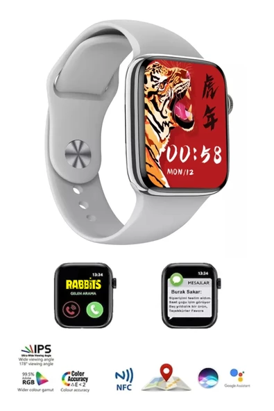 Samsung Galaxy M23 Uyumlu Akıllı Saat Konuşma Özellikli Watch 8 PRO