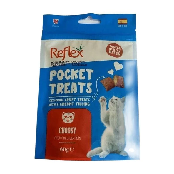 Reflex Pocket Treats Choosy Seçici Kediler İçin Tavuklu Kedi Ödülü 60 Gr