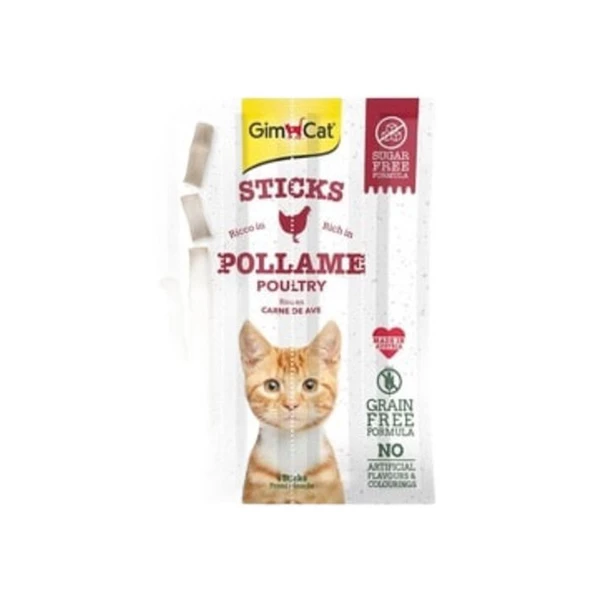 Gimcat Sticks Kümes Hayvanı Etli Tahılsız Ödül Çubukları 4lü 20 gr