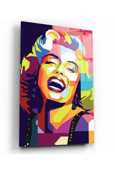 Marilyn Monroe Dekoratif ve Modern Cam Tablo