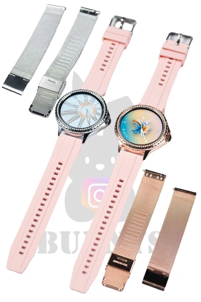 Samsung Galaxy M42 Uyumlu Akıllı Saat Mini Kadınlar İçin Konuşma Özellikli Amoled - 3