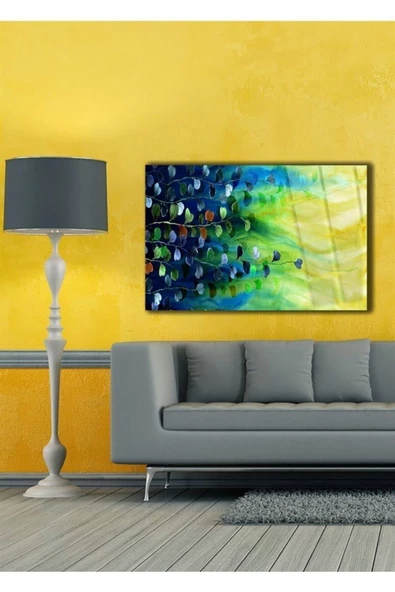 Sarmaşık Dekoratif ve Modern Cam Tablo Duvar Dekarasyonu,ev Dekorasyon,duvar Tablosu,ev Hediyesi ürün görseli