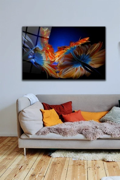 Flower Dekoratif ve Modern Cam Tablo Duvar Dekarasyonu,ev Dekorasyon,duvar Tablosu,ev Hediyesi