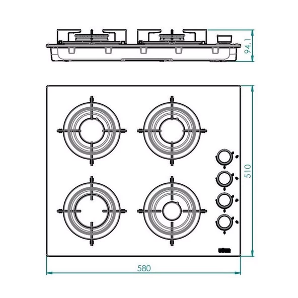 Uğur UAO 6040W0 GCY CSR1 58 cm Gri Cam Ankastre Ocak - 5