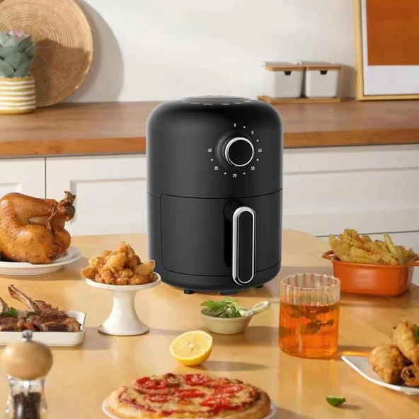 Kumtel Fastfryer 2 Litre ( Yağsız Fritöz Airfryer )  Siyah HAF-05 - 7