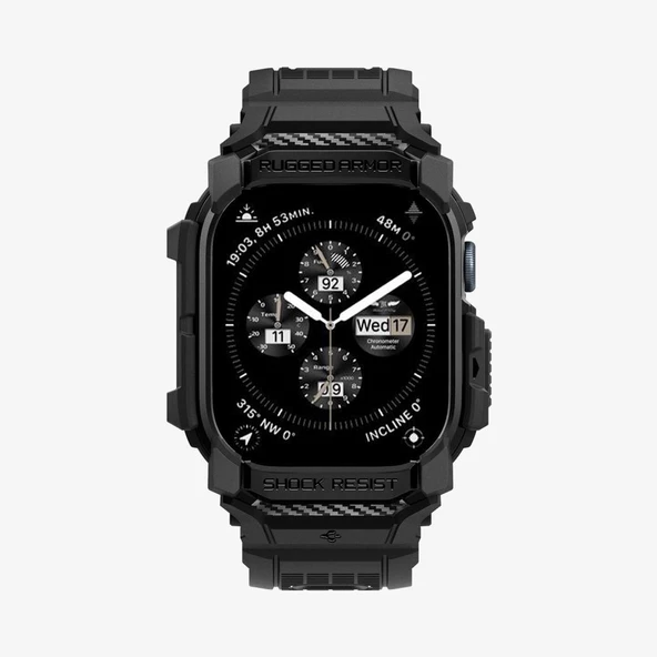 Spigen Apple Watch 42mm Seri 10 Kılıf & Kordon Kayış Rugged Armor Pro