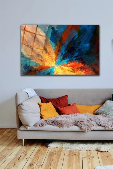 Soyut Dekoratif ve Modern Cam Tablo Duvar Dekarasyonu Ev Dekorasyon Duvar Tablosu ürün görseli