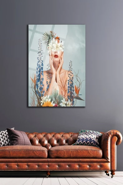 Portre Dekoratif ve Modern Cam Tablo ürün görseli 1