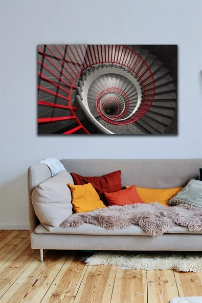 Döner Merdiven Dekoratif ve Modern Cam Tablo