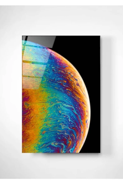 Digi-foto Colorful Planet Dekoratif ve Modern Cam Tablo 70x110