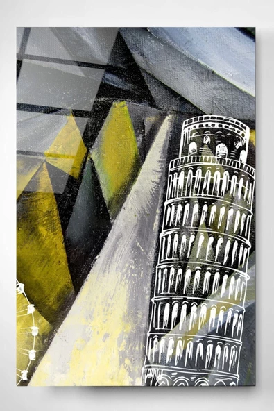 Digi-art Pisa Kulesi Dekoratif ve Modern Cam Tablo 60x90