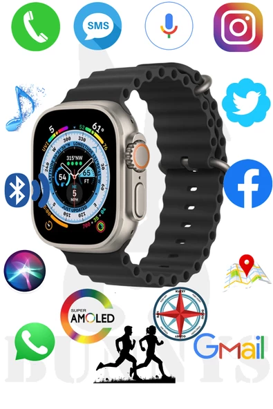 Samsung Galaxy Z Flip Uyumlu Akıllı Saat HK8 PRO MAX AMOLED EKRAN Watch 8 Ultra 49MM