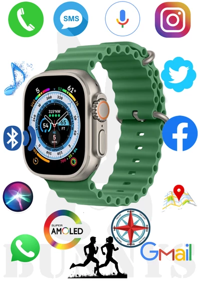 Samsung Galaxy Z Flip Uyumlu Akıllı Saat HK8 PRO MAX AMOLED EKRAN Watch 8 Ultra 49MM