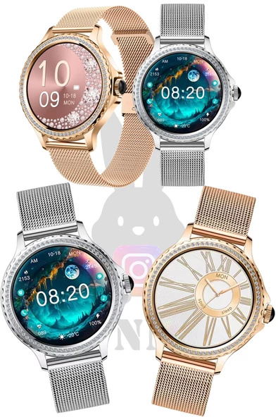 Sony Xperia Uyumlu Akıllı Saat Mini Kadınlar İçin Konuşma Özellikli Amoled - 2