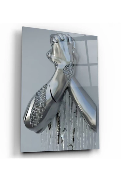 Metal Eller Dekoratif ve Modern Cam Tablo ürün görseli 1