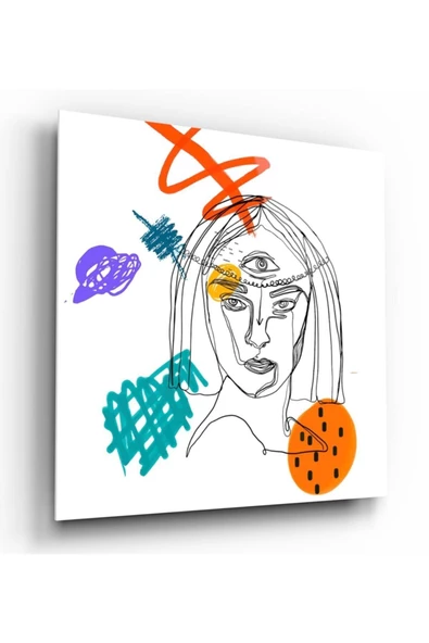 Minimal Portreler Dekoratif ve Modern Cam Tablo ürün görseli