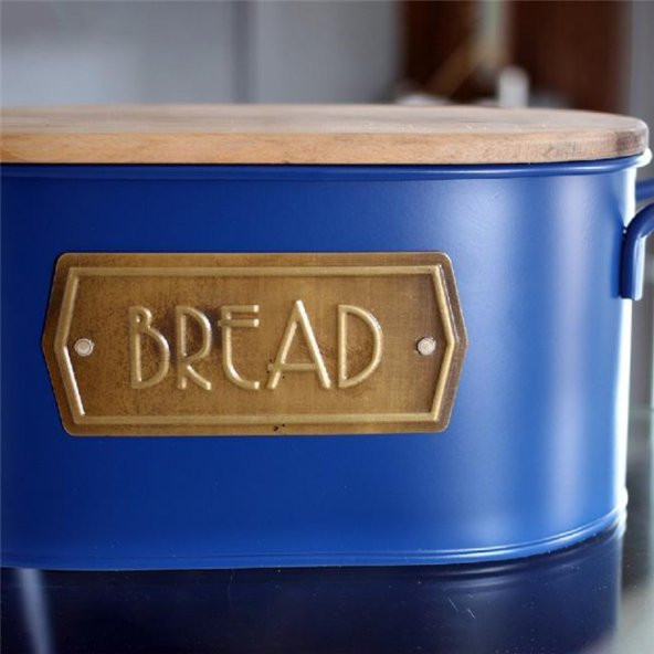 The Mia Kobalt Mavi Galvaniz Ekmek Saklama Kabı