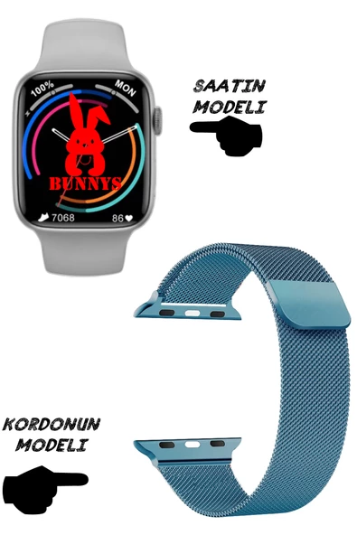 Wacht 8 Pro Apple iPhone Uyumlu Nfc Özellikli Bt Konuşma Özellikli Akıllı Saat Demir Kordon ürün görseli 1