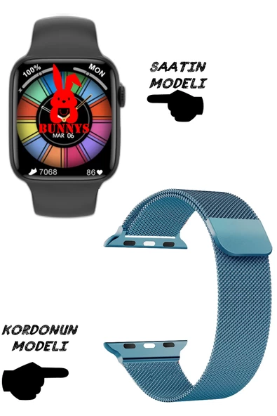 Wacht 8 Pro Poco Uyumlu Nfc Özellikli Bt Konuşma Özellikli Akıllı Saat Demir Kordon ürün görseli 1