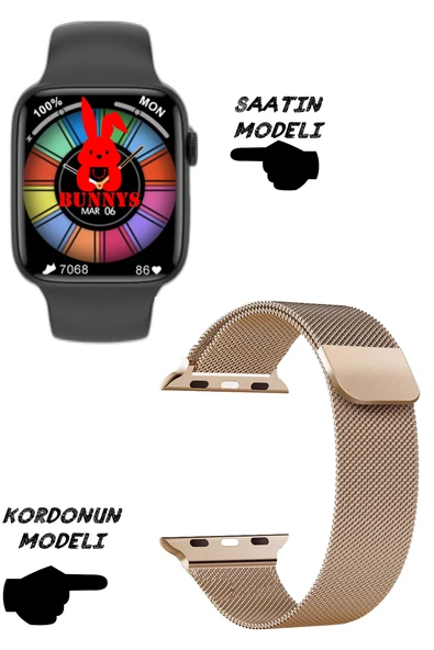 Wacht 8 Pro Poco Uyumlu Nfc Özellikli Bt Konuşma Özellikli Akıllı Saat Demir Kordon