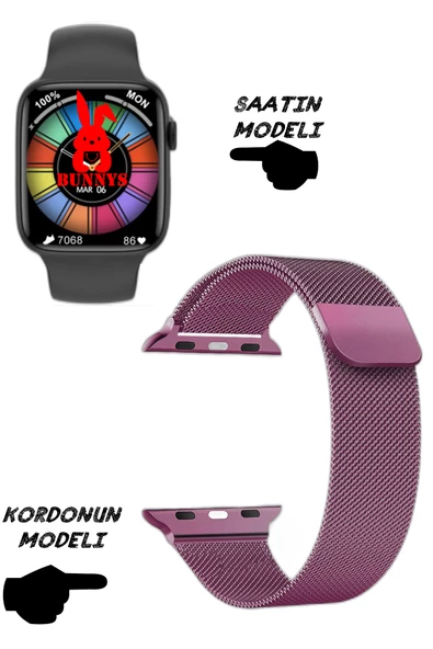 Wacht 8 Pro Uyumlu Nfc Özellikli Bt Konuşma Özellikli Akıllı Saat Demir Kordon ürün görseli 1