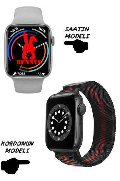 Wacht 8 Pro Samsung Uyumlu Nfc Özellikli Bt Konuşma Özellikli Akıllı Saat Demir Kordon