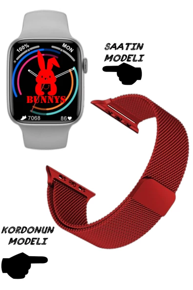 Wacht 8 Pro Samsung Uyumlu Nfc Özellikli Bt Konuşma Özellikli Akıllı Saat Demir Kordon