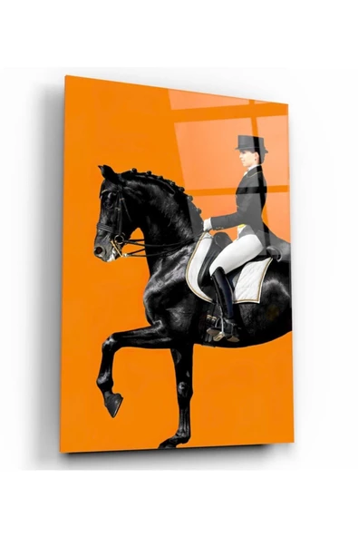 Hermes At Dekoratif ve Modern Cam Tablo ürün görseli