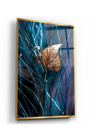 Yaprak Dekoratif ve Modern Cam Tablo 60 X 90 Cm