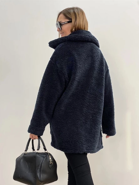 Peluş Rahat Kışlık Kadın Ceket - 3