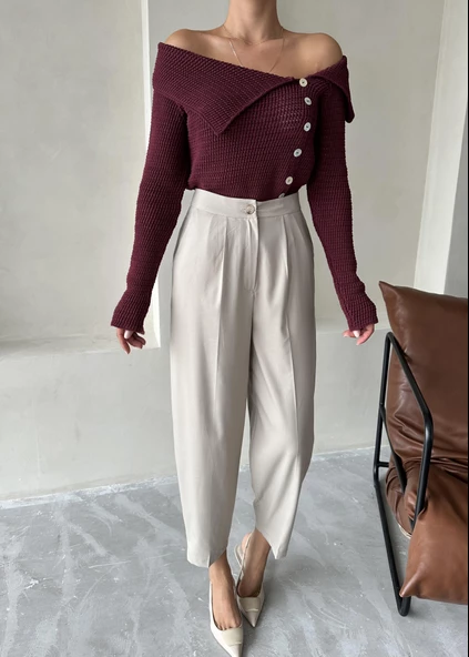 Taş Baggy Kumaş Pantolon