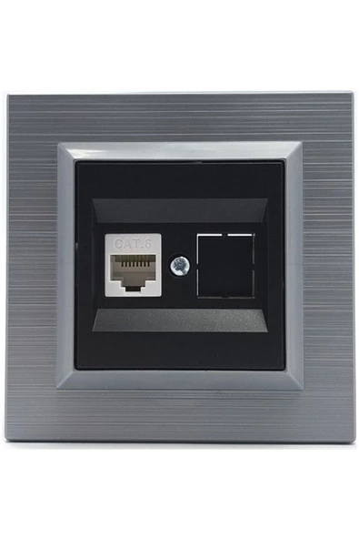 OVİVO Quantum Gümüş Nümeris Telefon Prizi Cat3 Çerçeveli ürün görseli 1