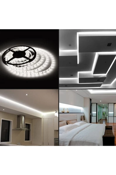 Üç Çip 40*40 Şerit Led - Beyaz Işık (6500k) - 12 V - Iç Mekan - 5 Metre - As01-00803 - 4
