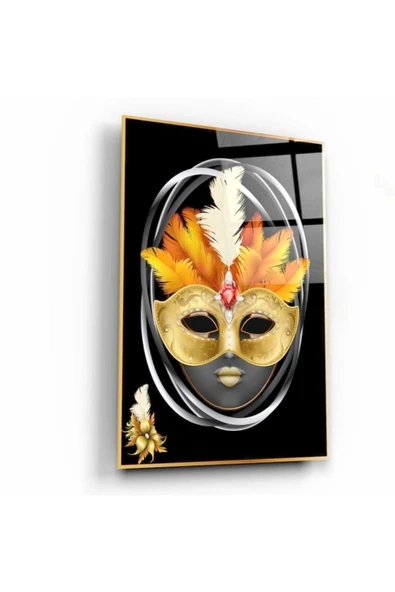 Maske Dekoratif ve Modern Cam Tablo