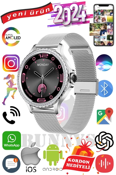 Xiaomi Redmi Note 9 Uyumlu Akıllı Saat Mini Kadınlar İçin Konuşma Özellikli Amoled ürün görseli